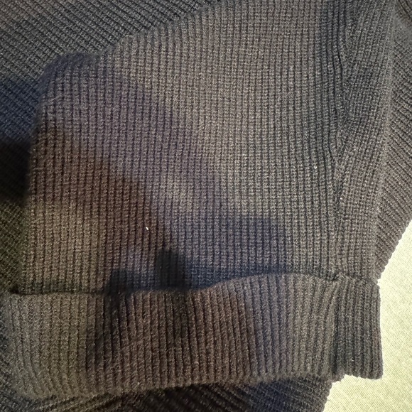 Black Off Shoulder Women's Sweatshirt - Picture 5 of 5